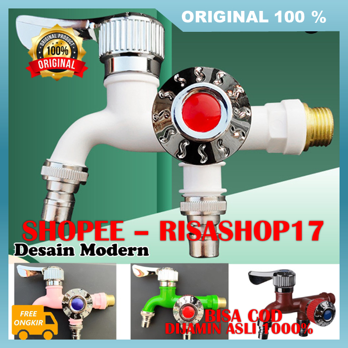 Kran Cabang Shower Kran Air Double Kamar Mandi Kran Cabang Kamar Mandi 100% ASLI