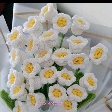 LILY OF THE VALLEY FLOWER CROCHET / Bunga Lily Of The Valey