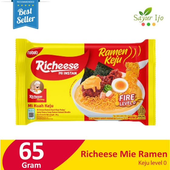 

RICHEESE Mi Ramen Keju Fire Level 0 65 Gram Noodle Mie Kuah Instant