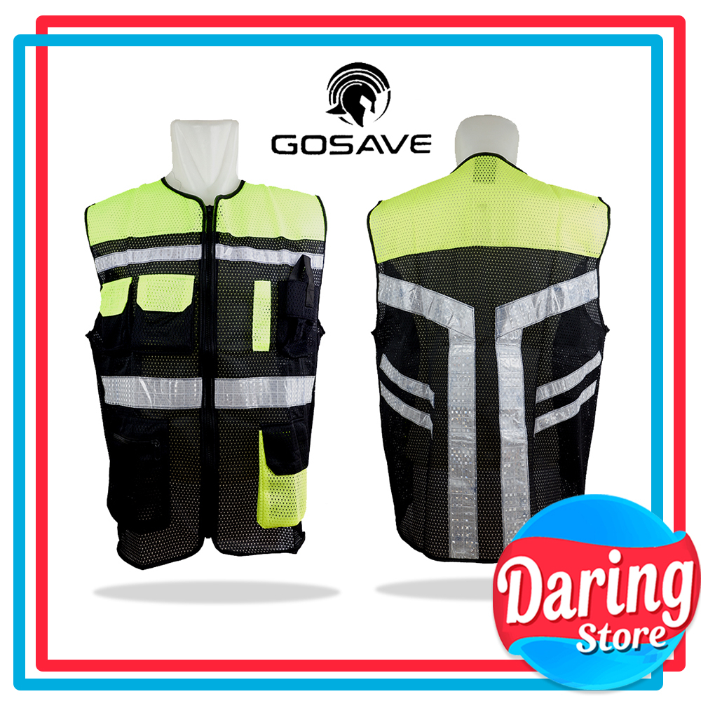 Rompi Kerja Proyek Safety SAFETY VEST INSPECTOR Hitam Hijau