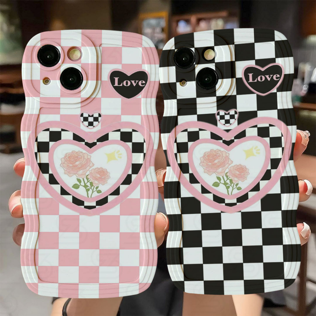 SIZORA OFFICIAL - LV02 - FOR VIVO Y22 Y16 Y15S Y02 Y12 Y20 Y20S Y12S SOFTCASE CURLY GELOMBANG CASING CASE HP GAMBAR LOVE CUTE COUPLE BESTY