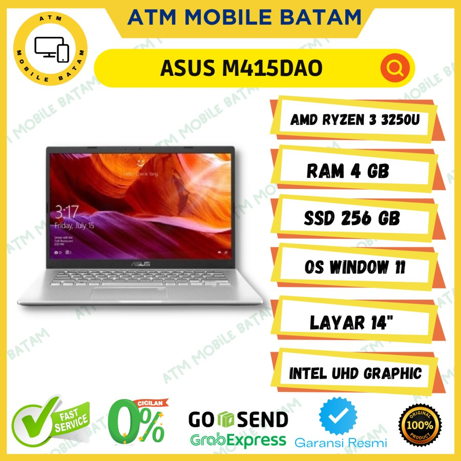 Asus M415DAO VIPS321 AMD Ryzen 3 3250U RAM4/256GB SSD 14"IPS Win11