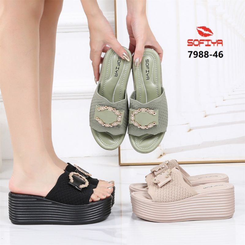 SANDAL WEDGES WANITA IMPORT  SOFIYA 7988-46