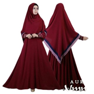 Baju Muslim Wanita Terbaru 2023 Gamis Model Terbaru Dewasa Remaja Kekinian Midi Dress Mewah Lebaran Syari Bergo Aurel Ummi Maroon