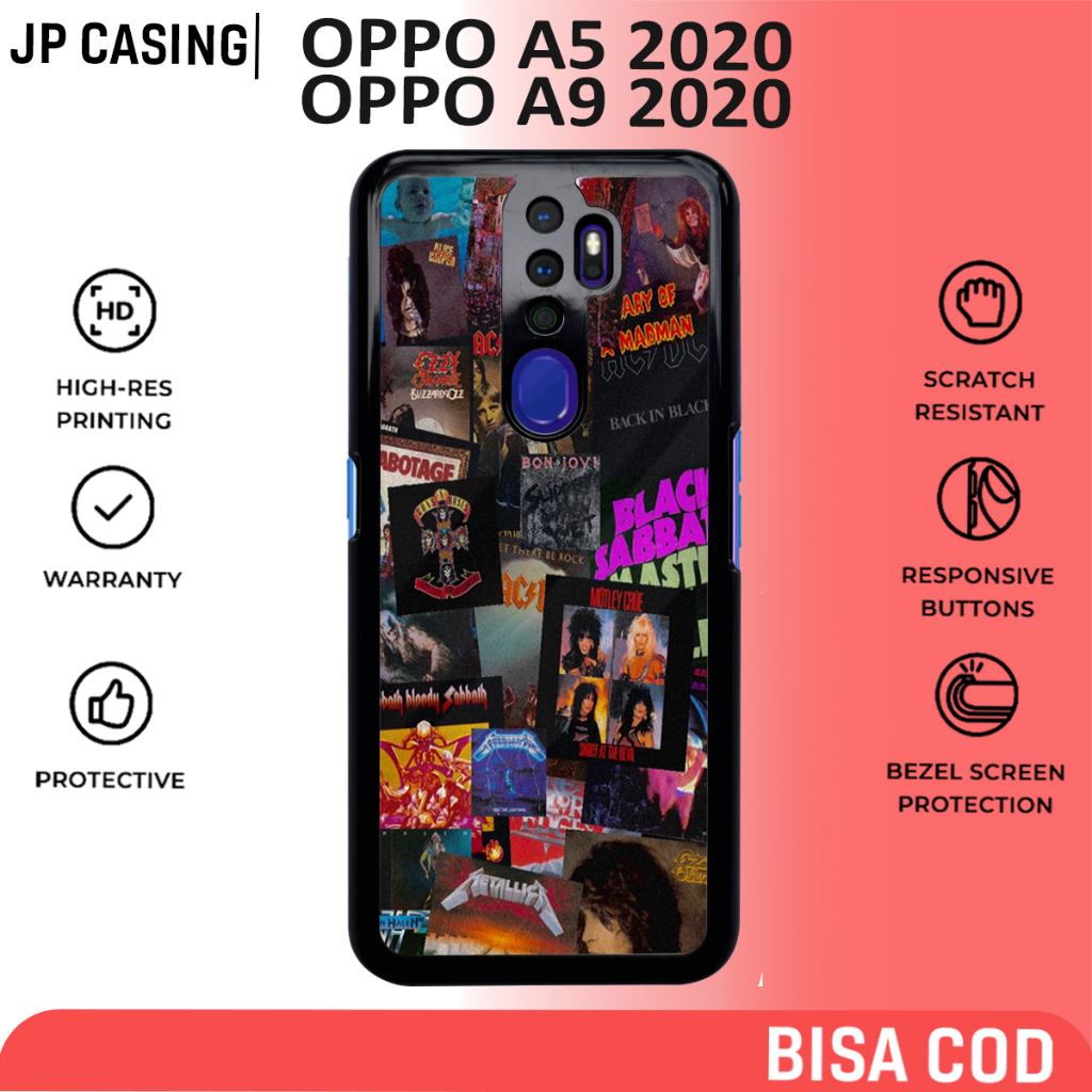 case oppo a5 2020 a9 2020 terbaru motif aesthetic band 4 hitam keren cute casing cewek hp mewah baha