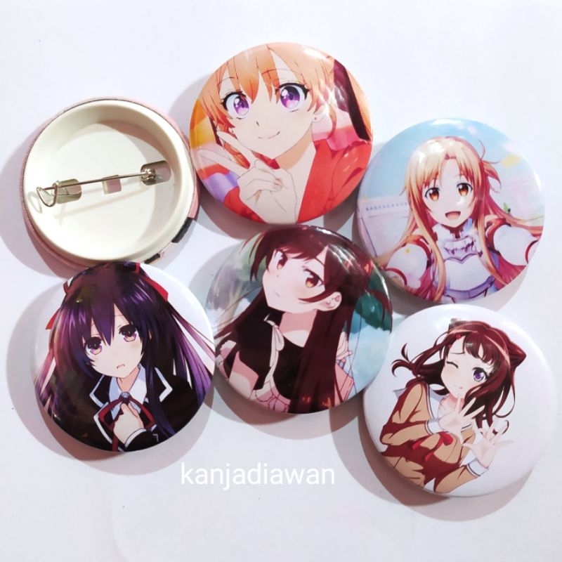 Pin Custom Anime Waifu Ecer Satuan