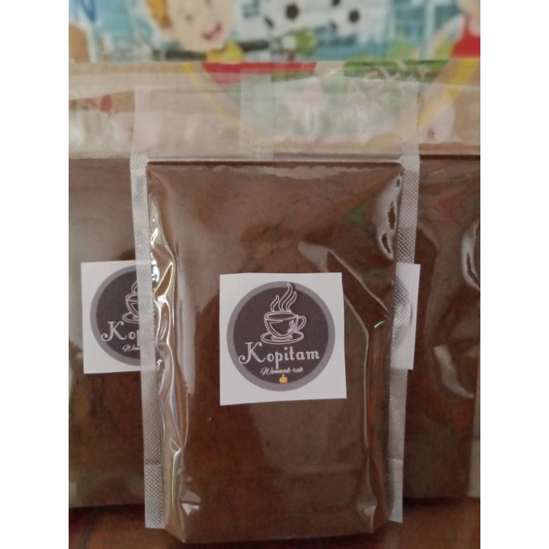 

Kopihitam Bubuk Asli Murni 100%