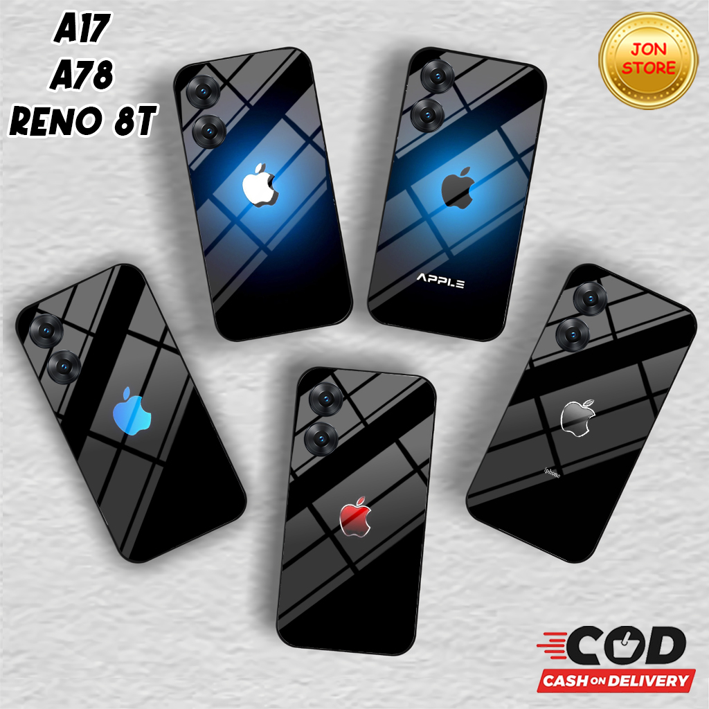 JON-STORE ( JJ 6 ) Sofcase Glossy LOGO APPLE/IPHONE Untuk HP OPPO Reno 8T 4G 5G  A17 A17k a78 4G  A7