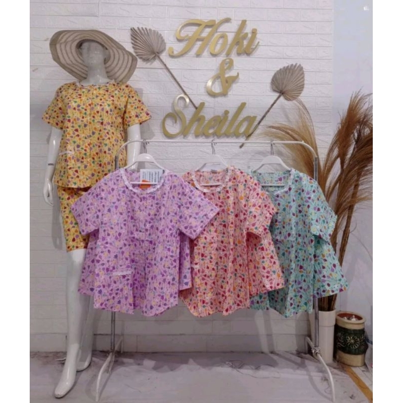 Baju Tidur Katun Wanita  "HOKI & SHEILA" (happy flower)