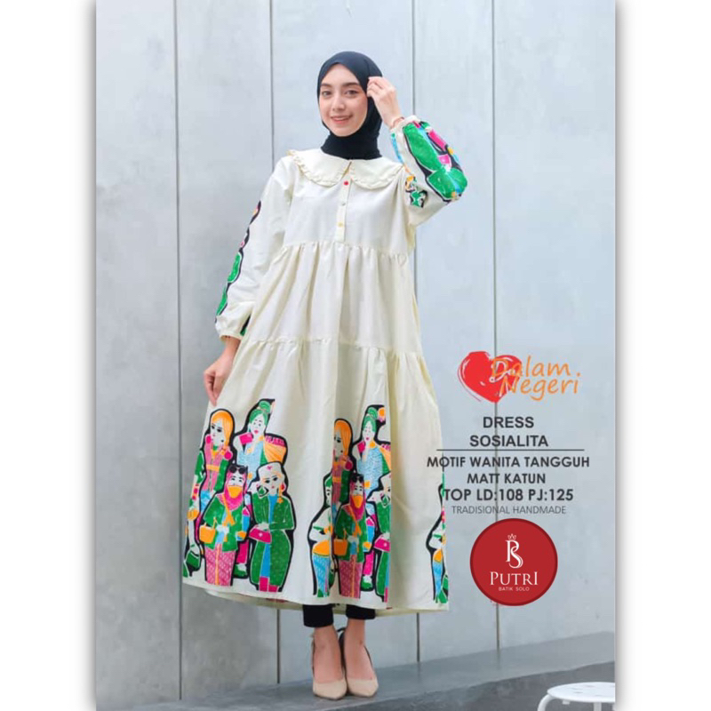 Gamis Batik Karakter Wanita | Dress Sosialita