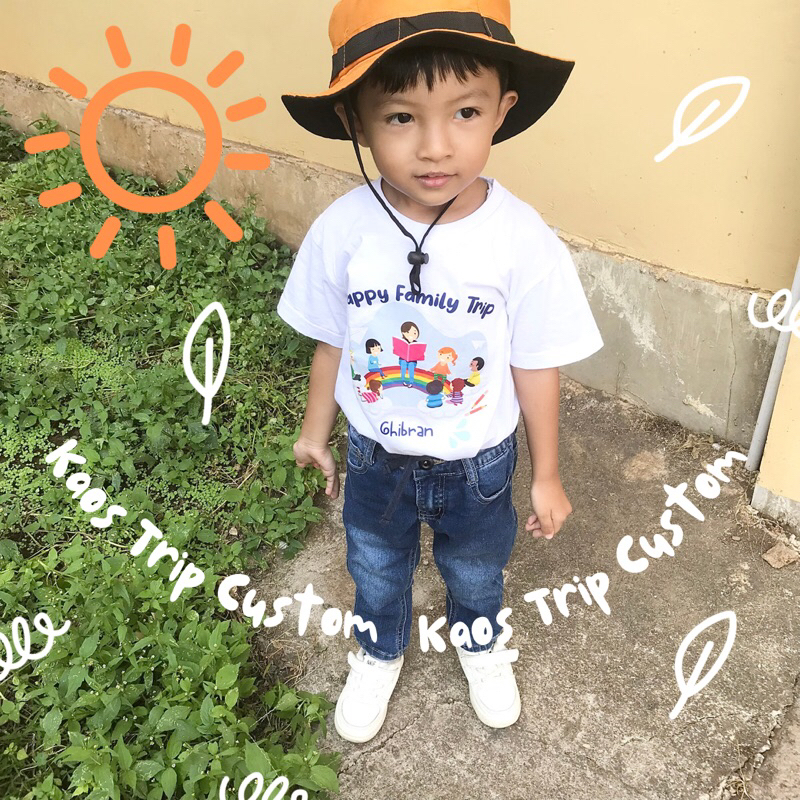 Nara Kidswear - Kaos Anak Lengan Pendek Custom Anak Sekolah TK PAUD Education Trip