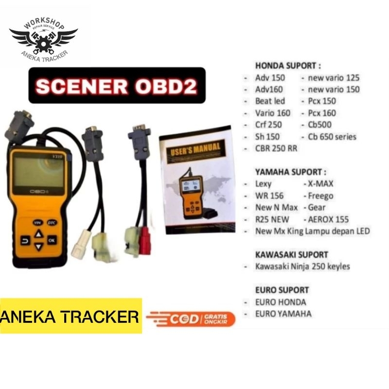 Scener OBD2 Alat Servis Motor injeksi Alat cek Code Kerusakan Reset