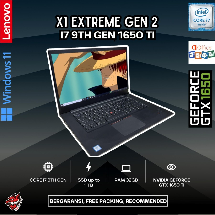 Lenovo Thinkpad X1 Extreme GEN 2 I7 9th GEN RAM 32GB NVIDIA GTX 1650Ti