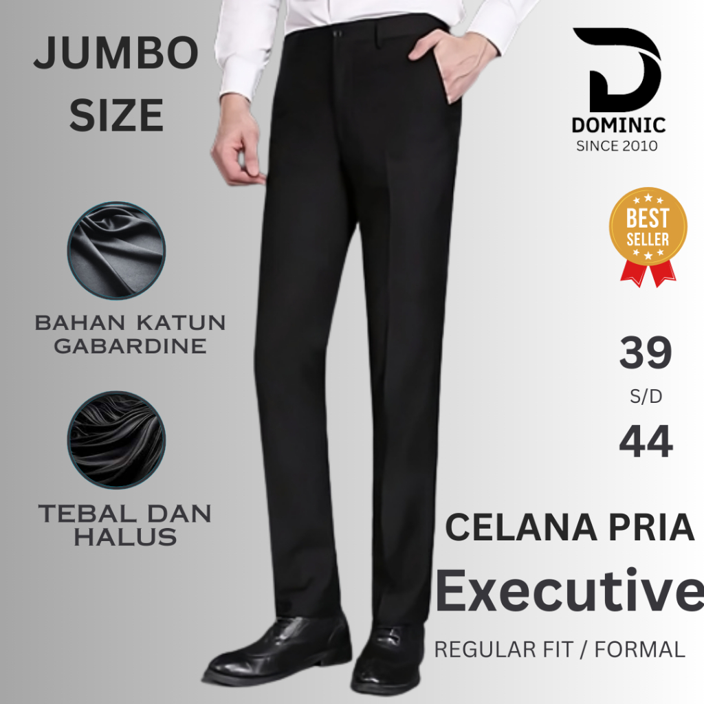 CELANA PANJANG PRIA JUMBO BAHAN KAIN GABARDINE COCOK UNTUK KERJA KANTORAN/ EO / WEDDING / TUNANGAN/ 
