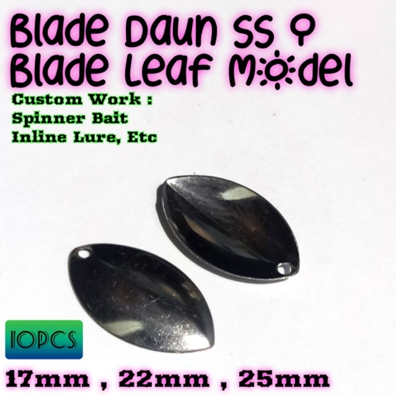 5buah Blade Model Daun Stainless Steel Lure Soft Frog Buzzbait