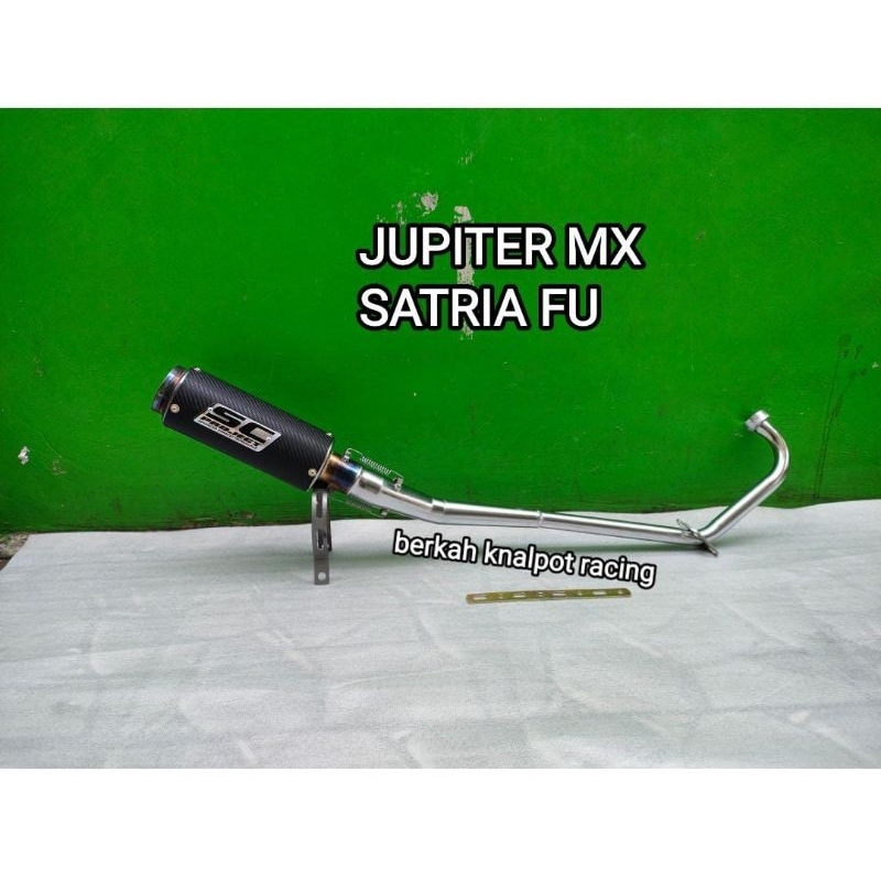 knalpot racing SC PROJECT KARBON untuk motor JUPITER MX OLD NEW KING SATRIA FU KARBU INJEKSI SONIC