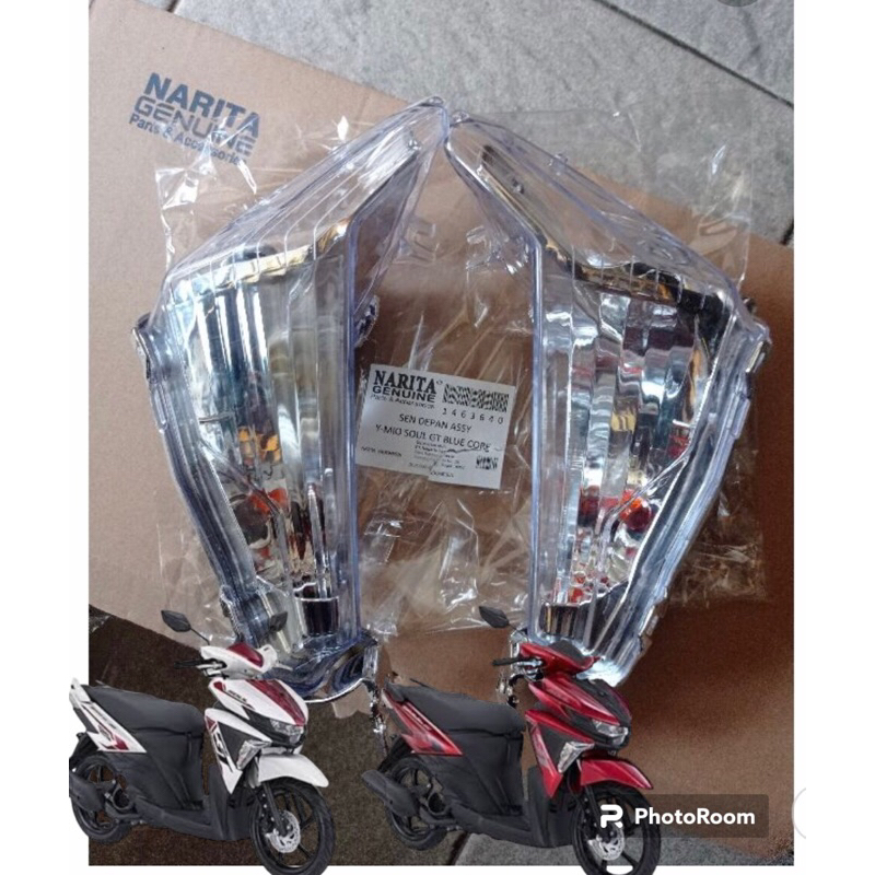 Reflektor lampu sen sein set kabel + bohlam depan yamaha soul gt led 125 blue core