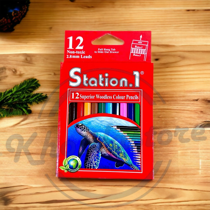 

Pensil Warna Pendek 12 warna Station. 1