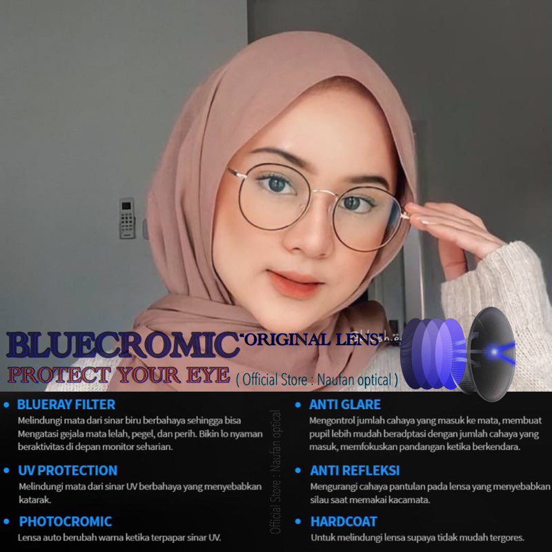 kacamata bulat | kacamata muka kecil Unisex | kacamata Gaming | kacamata bluecromic | kacamata minus