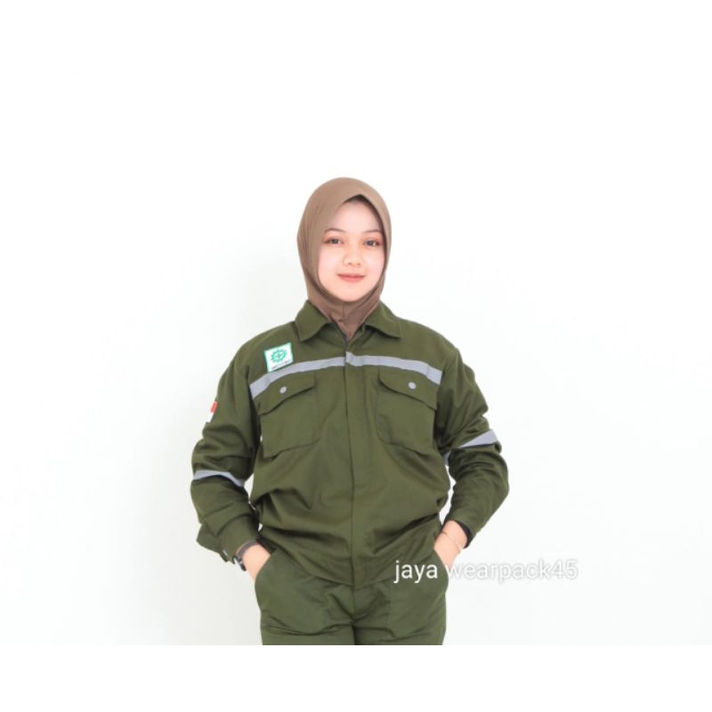 WEARPACK SAFETY ATASAN HIJAU ARMY