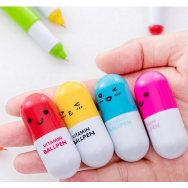 

Pulpen Emoticon Vitamin / Pen Unik / Pena Kapsul