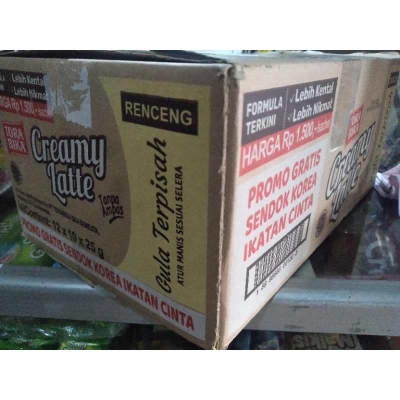 

tora bika creamy latte dus isi 12 renceng