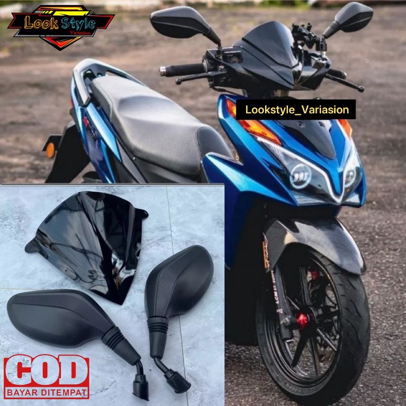 PAKET VISOR VARIASI PLUS SPION CLICK THAILAND PNP HONDA VARIO 110 125 OLD