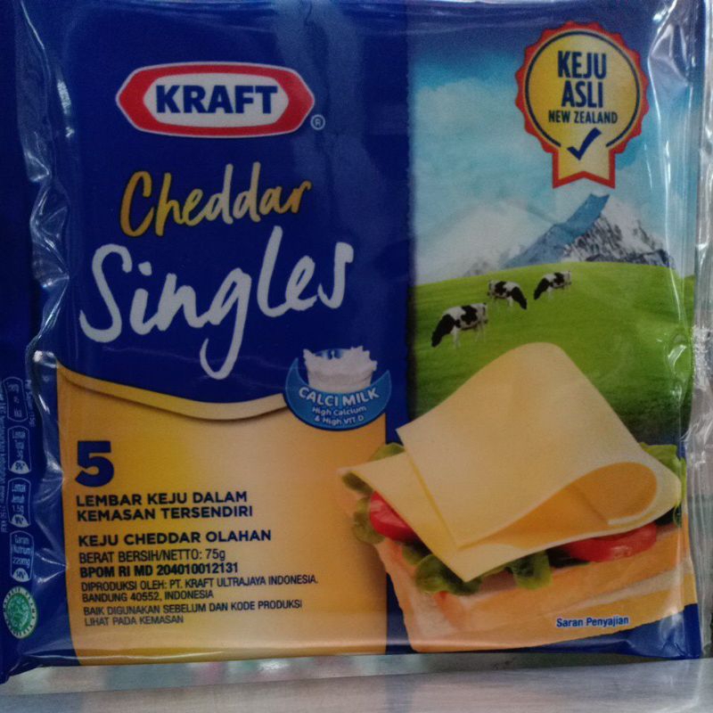 

Keju Kraft Cheddar Singles 5's 5s 5 Slices