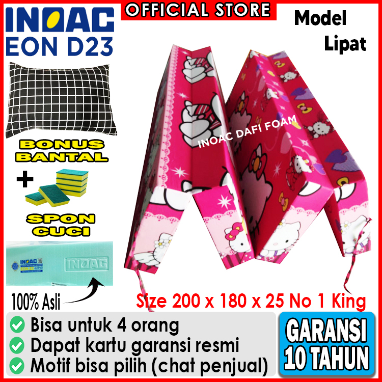 kasur lipat inoac 200x180x25 nomor 1 King busa inoac EON D23 original garansi 10 tahun gratis bantal