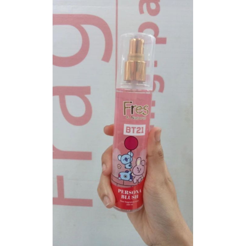 fres & natural body cologne spray 100 ml, parfum wanita, BT21, desert colection, berry macaron, pink