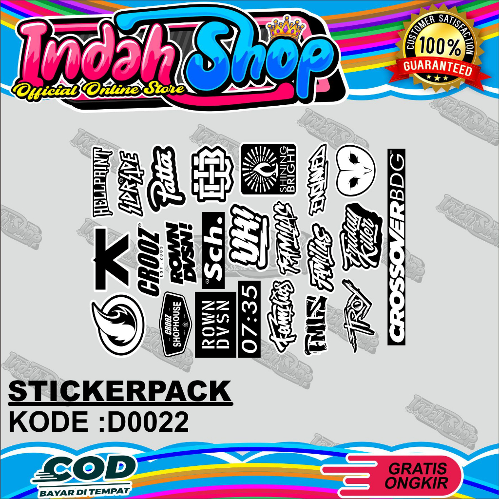 

STICKERPAK LOGO DISTRO SUDAH PRINTCUT TINGGAL TEMPEL