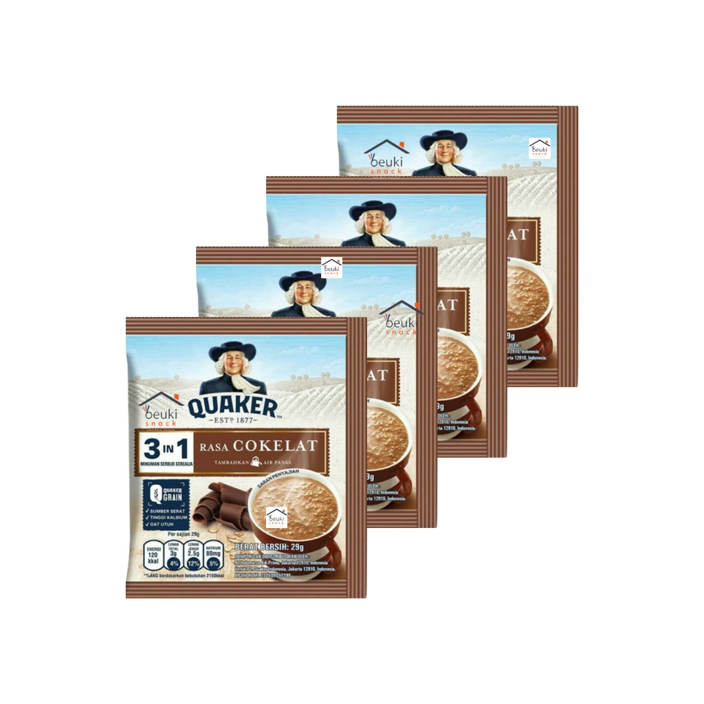 

4PCS Quaker Chocolate 3in1 Minuman Sereal Oat Rasa Cokelat