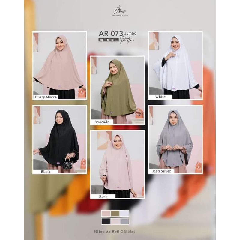 COD √ AR 073 Jumbo Jilbab Arrafi Instan Bergo Pet Antem Kerudung Blusukan Arrafi Dewasa Hijab Daily 