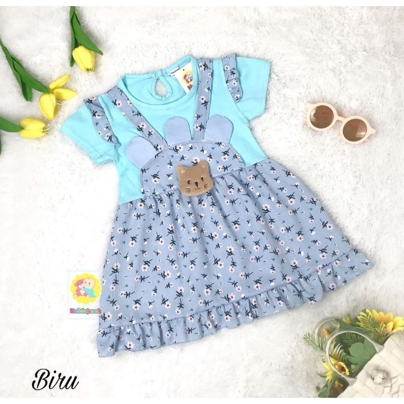 Dress Bayi Flower Crinkle 3-18 Bulan