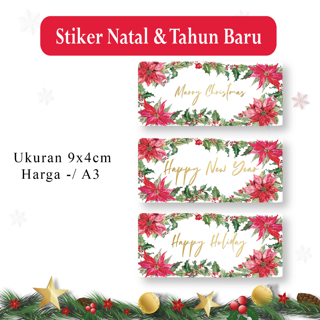 

STIKER SET TOPLES DESIGN NATAL UK 9X4 CM
