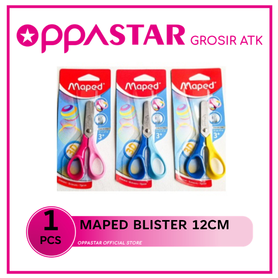 

Gunting Anak Umur 3 Tahun 12 cm Blister Ujung Tumpul Maped 3D Scissors