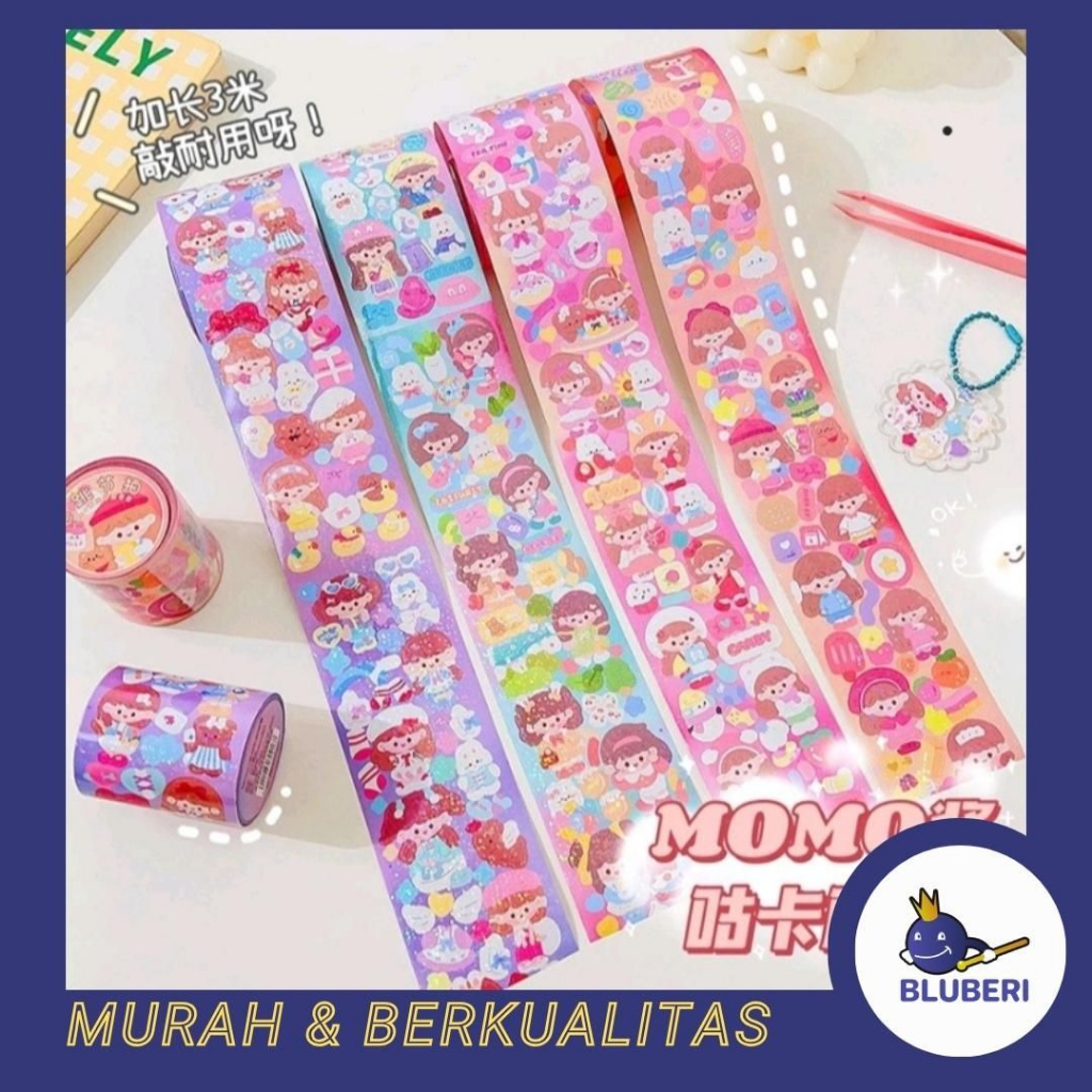 

BLUBERI | STICKER MOMO GLITTER GULUNG 5CM x 3M STICKER AESTHETIC WATERPROOF ST35