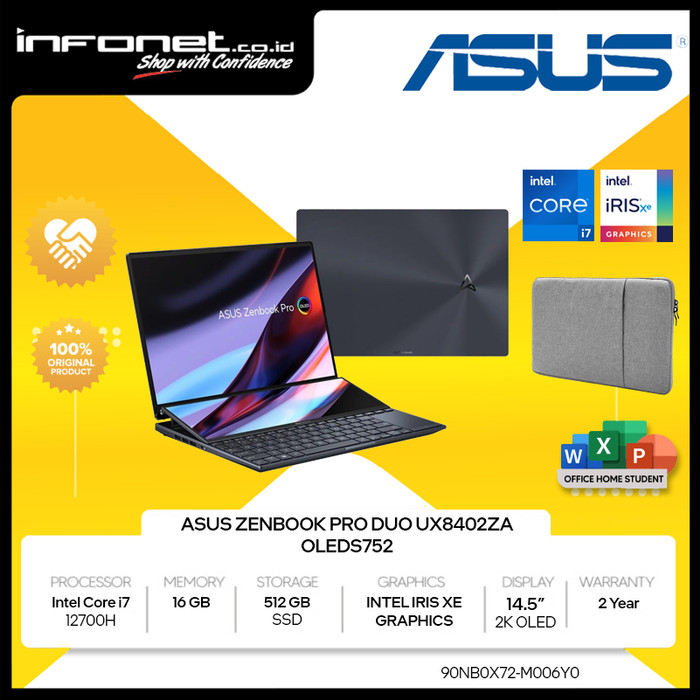 ASUS ZENBOOK PRO DUO UX8402ZA i7 12700H 16GB 512GB 14.5 TOUCH  W11