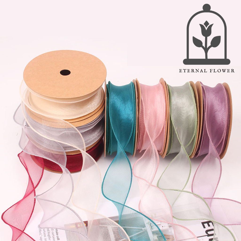 

(1ROLL) PITA Ribbon / Korea / Fishtail Wave Gelombang / Pita Organza