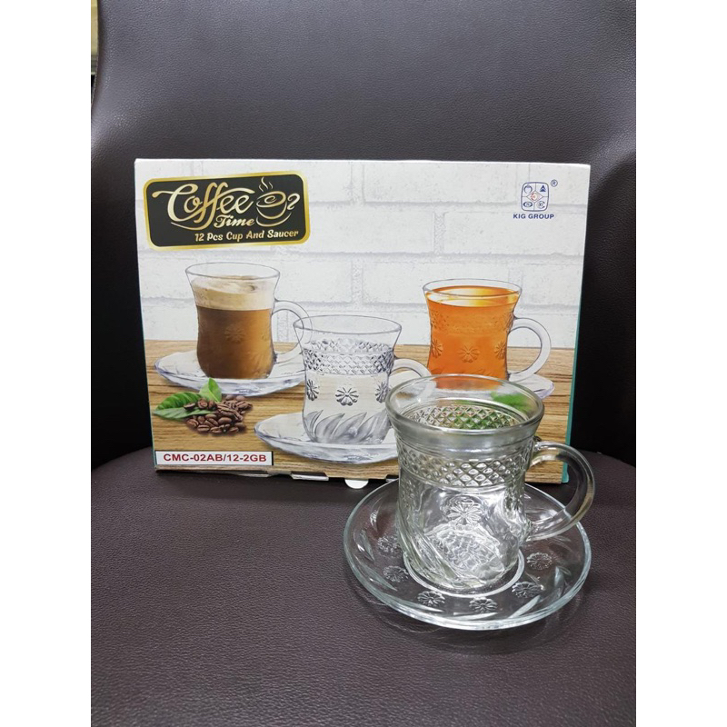 Coffee Time Gelas Set/Cangkir Lepek Set/Cangkir Kopi Set/Cangkir Teh Set/Gelas Kopi set/Drink set co