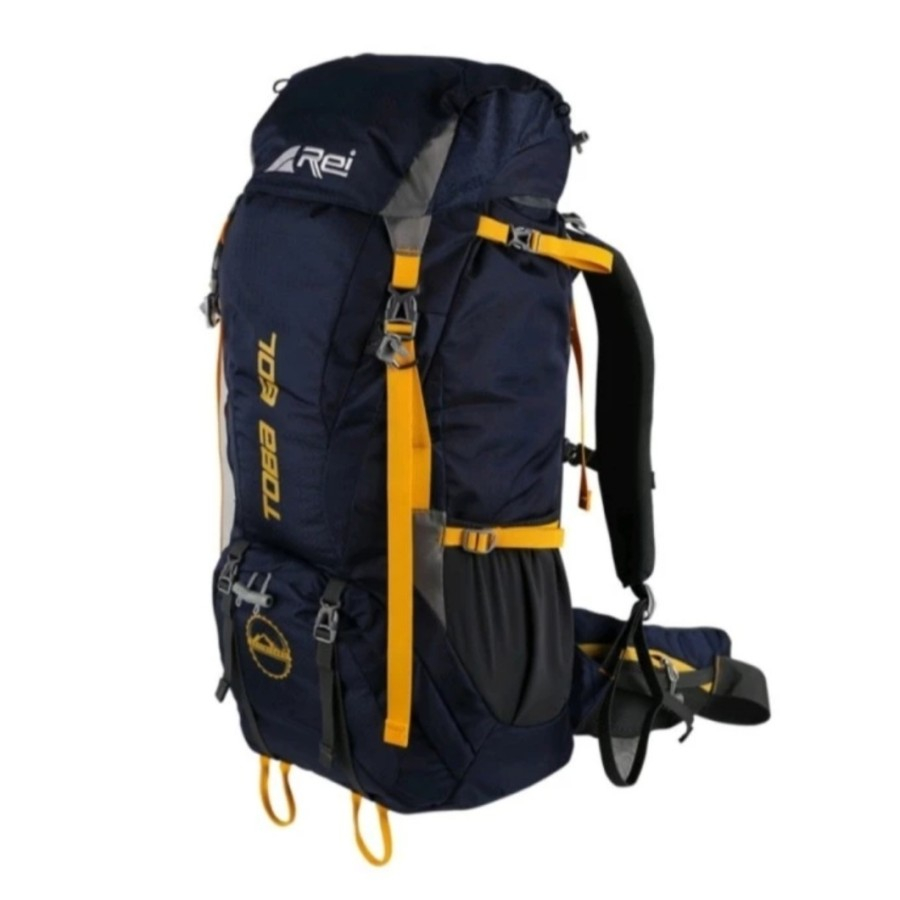 Tas Keril Rei Toba 60L Tas Carier Arei Tas Gunung Hiking Outdoor - Biru