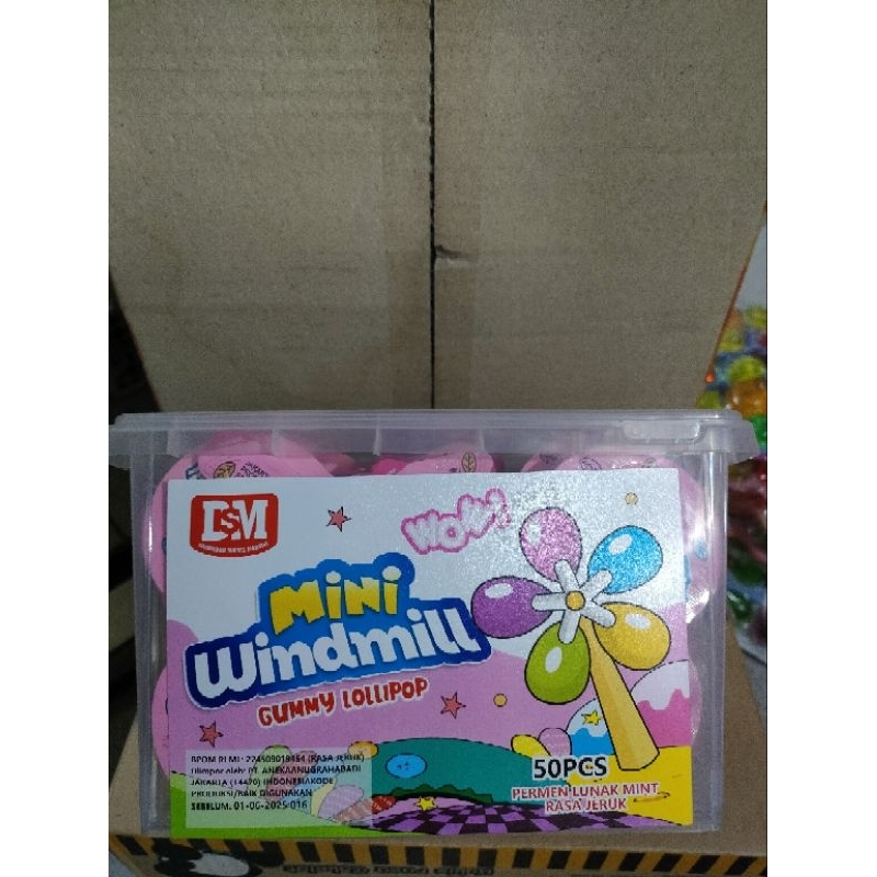 

permen gummy lollipop mini windmill isi 50