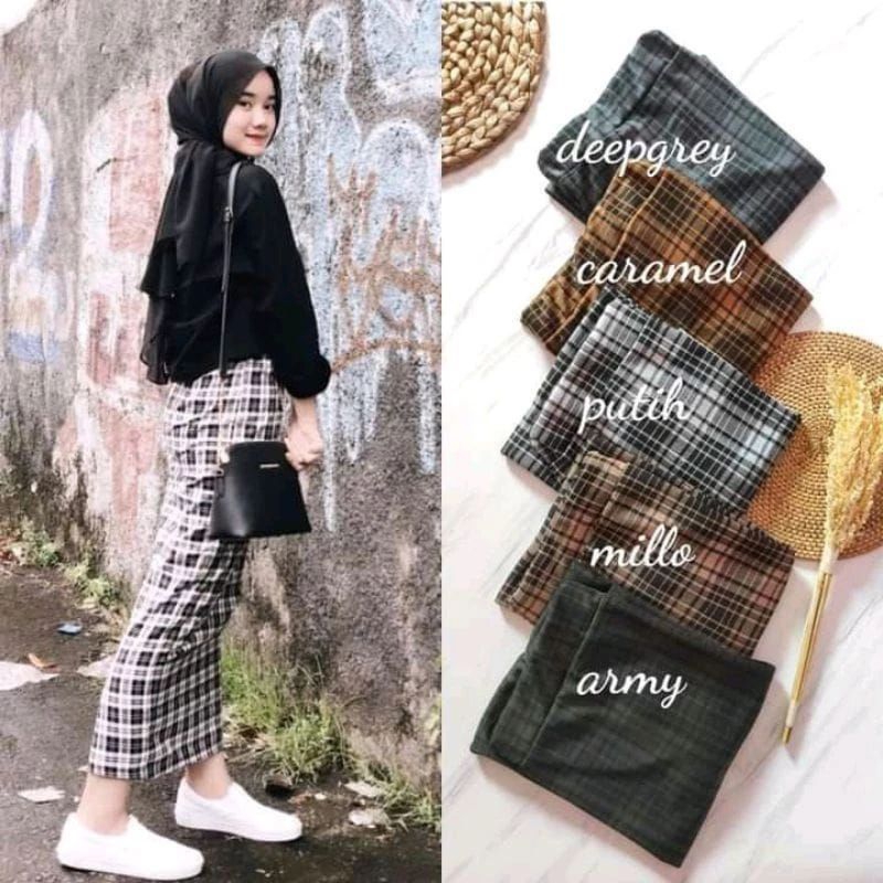 ROK SPAN TARTAN || ROK SPAN WANITA KOTAK KOTAK