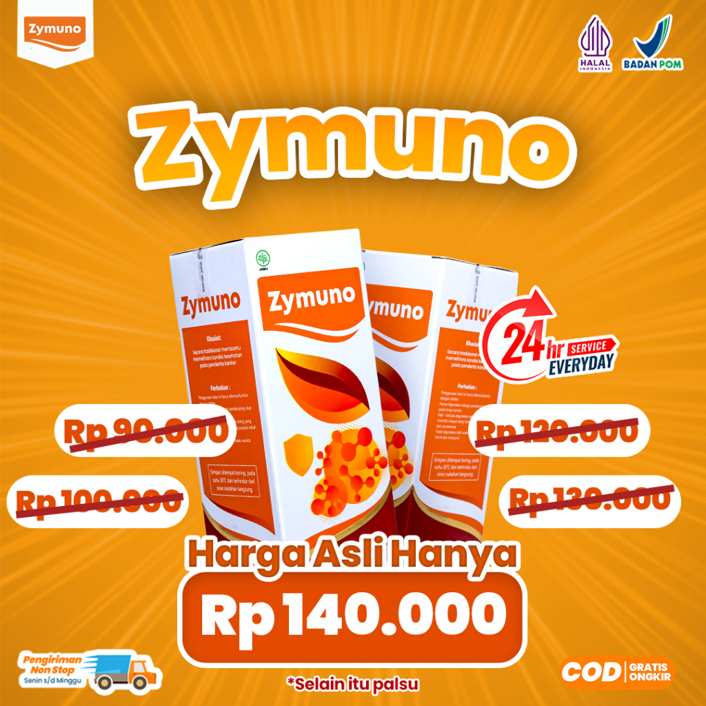 [PROMO] ZYMUNO 3 BOX - Vitamin Herbal Tingkatkan Daya Tahan Tubuh Bantu Proses Penyembuhan Kanker Imun Jaga Kesehatan Tubuh Cegah Flu Demam Batuk Masalah Pencernaan Bantu Percepat Penyembuhan Penyakit Isi 200ml