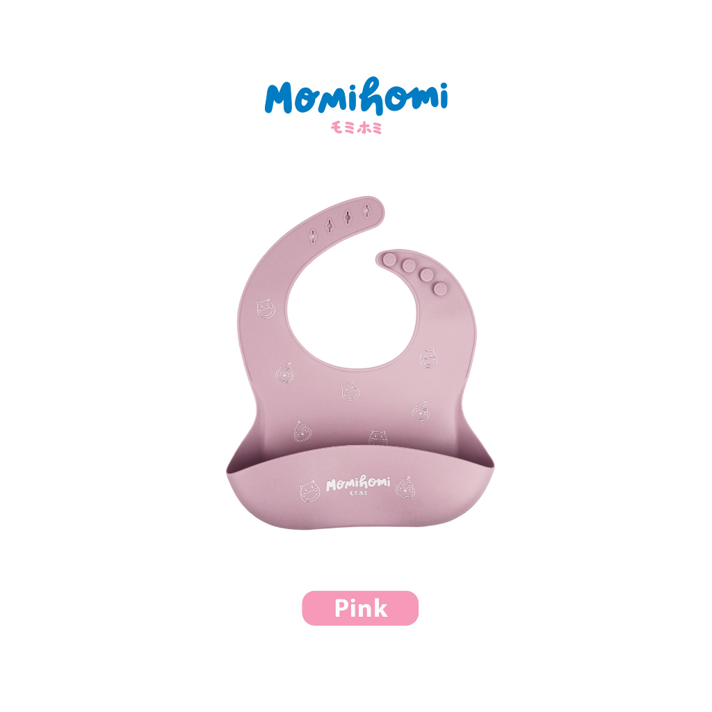 Momi Homi Bib Silikon Slaber Silicone Baby Slabber Waterproof Celemek Makan Silikon Anak Bayi Anti Air Dengan Motif Lucu Aman Nyaman Untuk Anak BPA Free Peralatan Perlengkapan  MPASI Dapat Di Adjustable