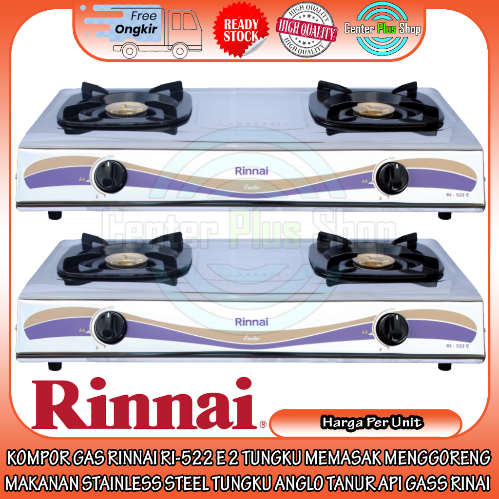 [Kargo] RINNAI KOMPOR GAS RI 522 E RI 522E 2 DUA TUNGKU ANGLO TANUR PERAPIAN DAPUR MASAK MEMASAK PEM