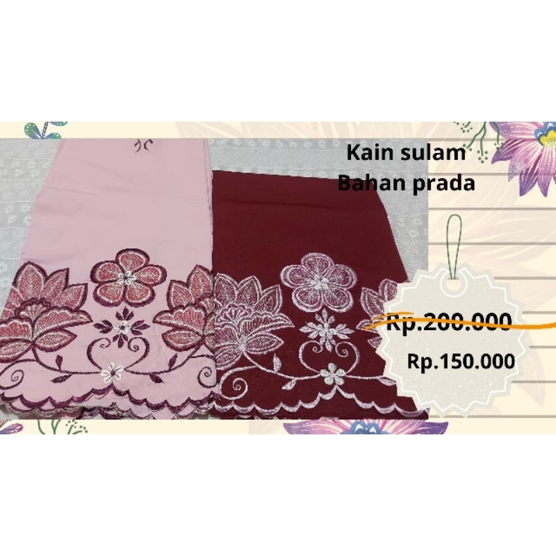 kain sulam pasang bordir 3,5meter termurah