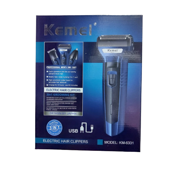 Kemei 6331 Alat Mesin Cukur Rambut Kumis Bulu Janggut Listrik Elektrik KM6331