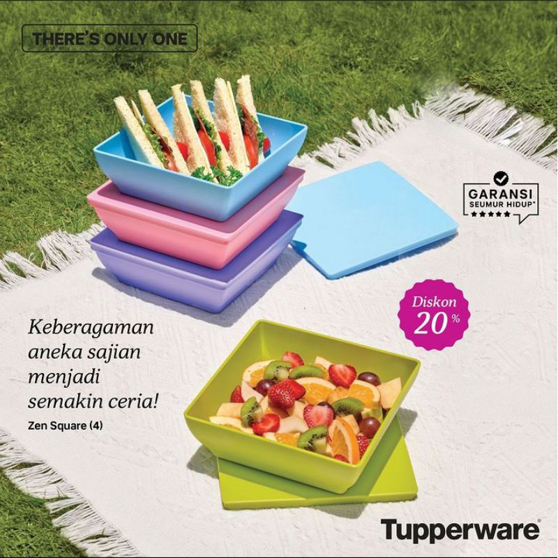 Zen square tupperware / tempat penyimpanan makanan tupperware