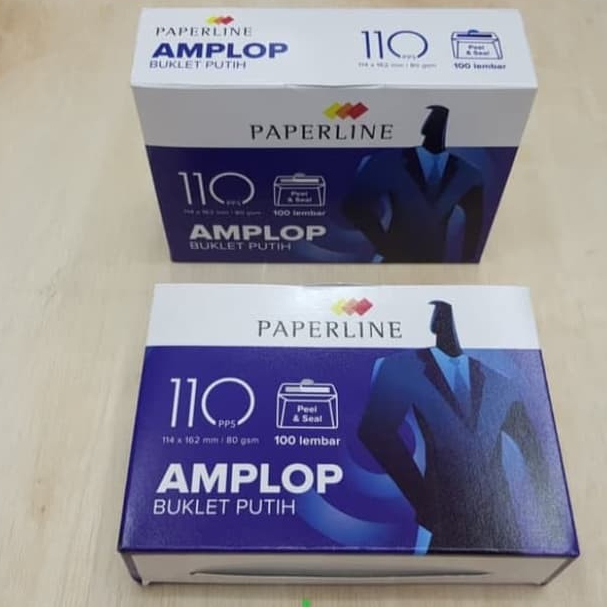

PAPERLINE AMPLOP PUTIH TIPE 110 1 PAK ISI 100 LEMBAR